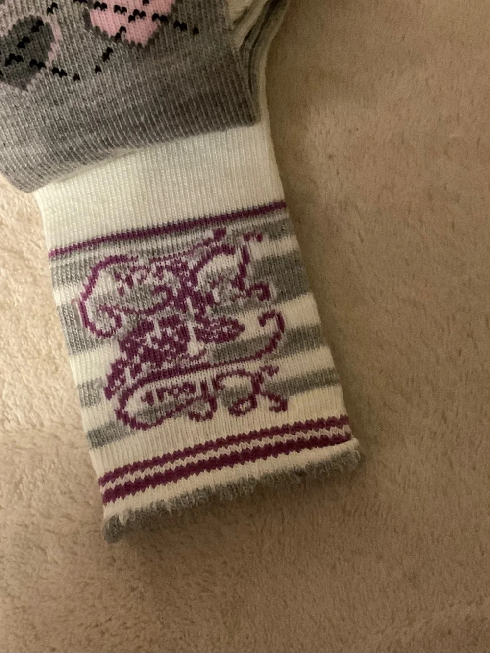 Pink & White Patterned Crew Socks - 2 Pack